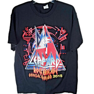 Def Leppard Rock Brigade T-Shirt 2015 Official Member Size Large Black Alstyle
